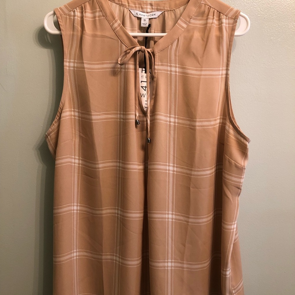 New Sleeveless tie front top by 41 Hawthorn sz XXL